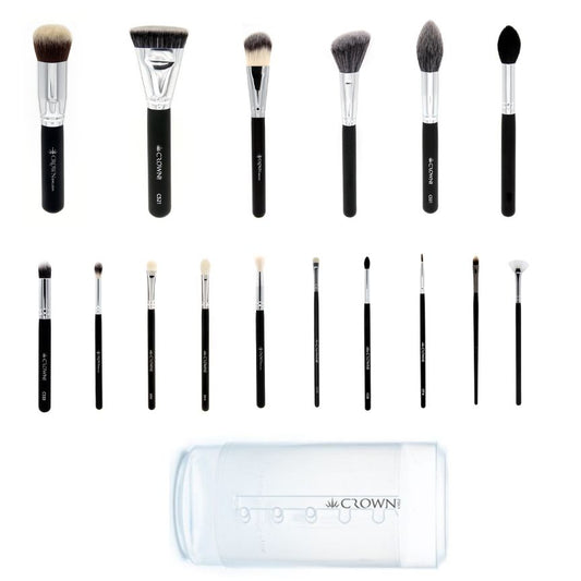 16pc Pro Brush Set with Clear Brush Tube